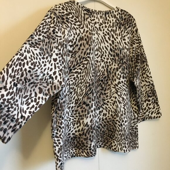 Neutral Animal Print Knit & Rhinestone Pullover Sweater - Picture 8 of 14